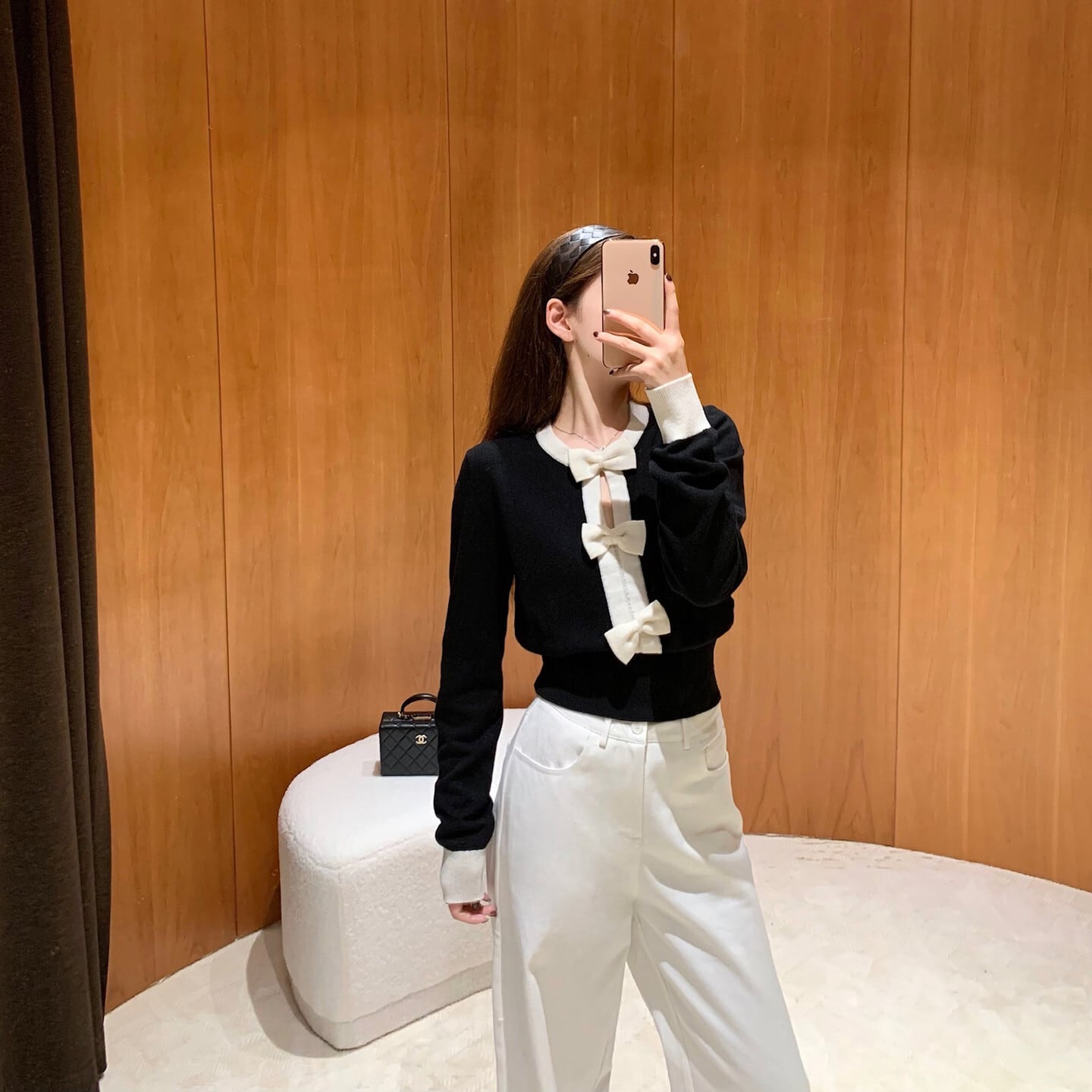 【tops】リボン付きニットトップス　N3332