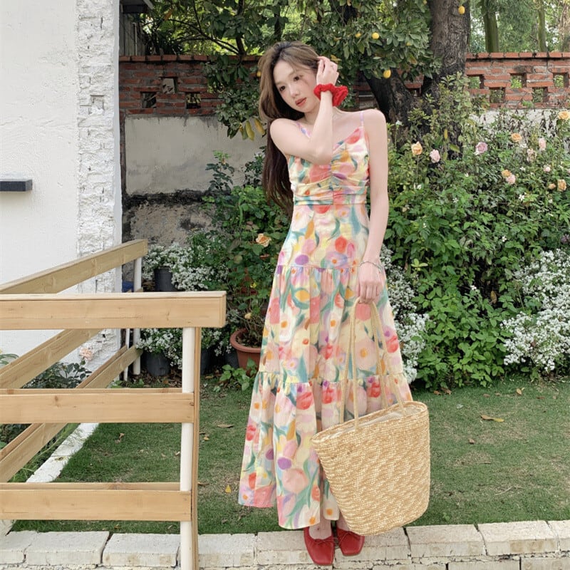 【dress】花柄キャミワンピース　M25317