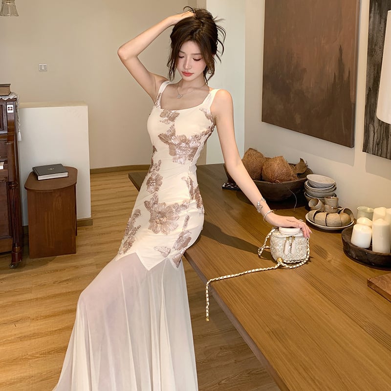 【dress】キャミ切り替えワンピース　M24173