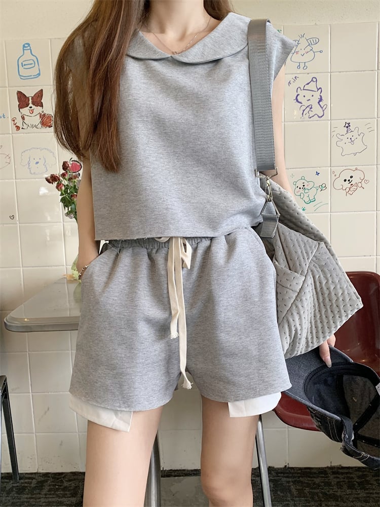 【set】Tシャツ×ショートパンツセット　M24037