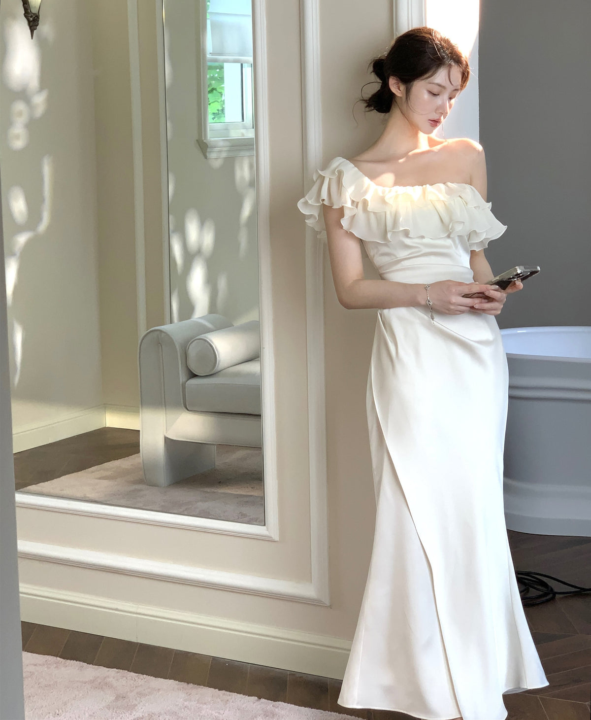 【dress】フリルマーメイドワンピース　N3155