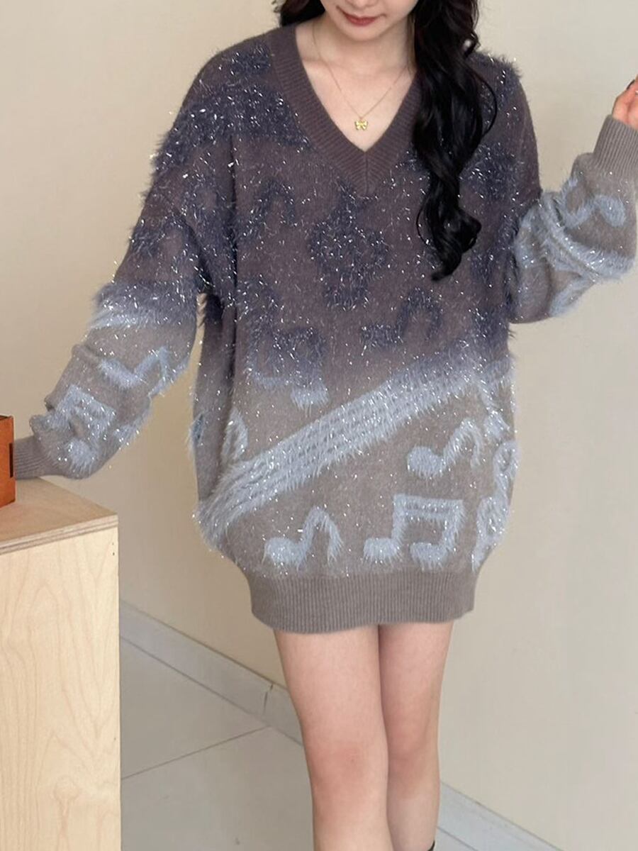 【tops】グラデーションニットトップス Q7767