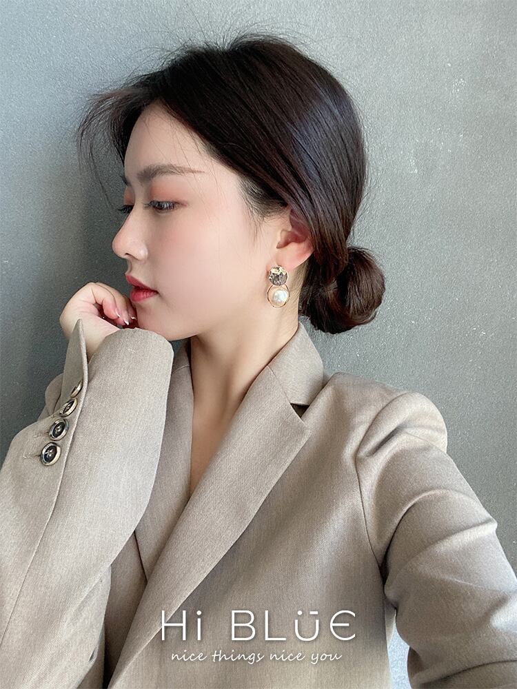 【小物】気質満点 chicシンプルレトロパールサークルピアスアクセサリー