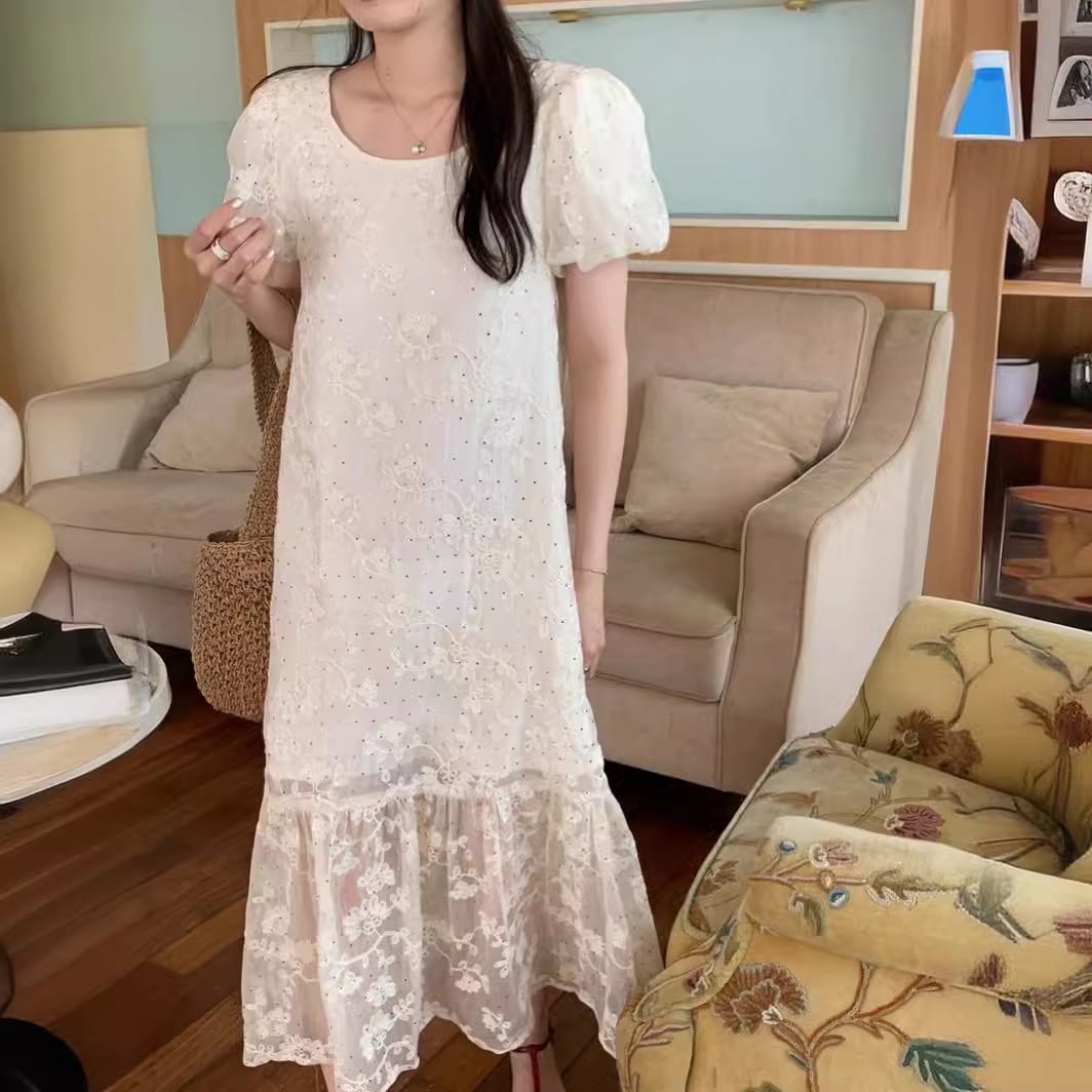 【dress】ジャカード刺繍ワンピース　M24731