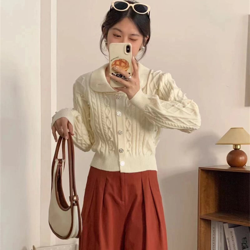 【outer】パールニットカーデ　M25916