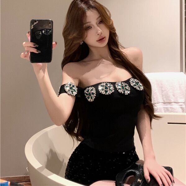 【tops】ビジューベアトップ　M30048