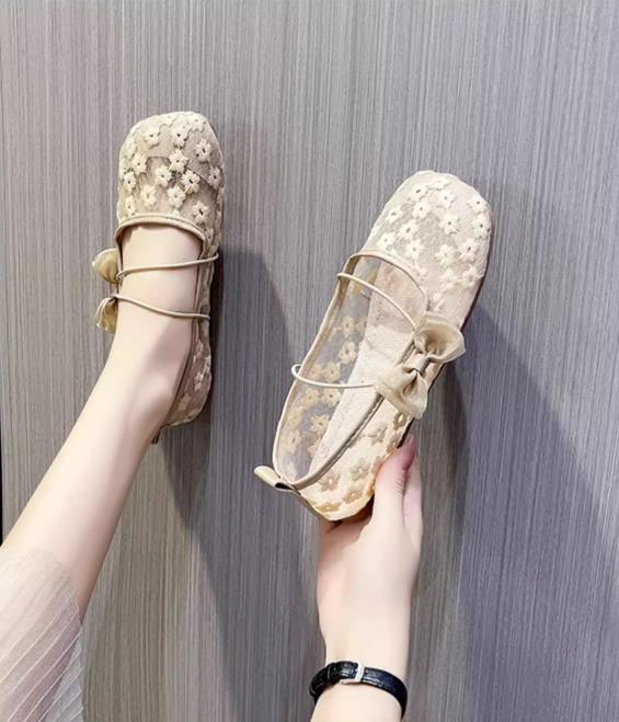 【shoes】3色レースフラットシューズF7473