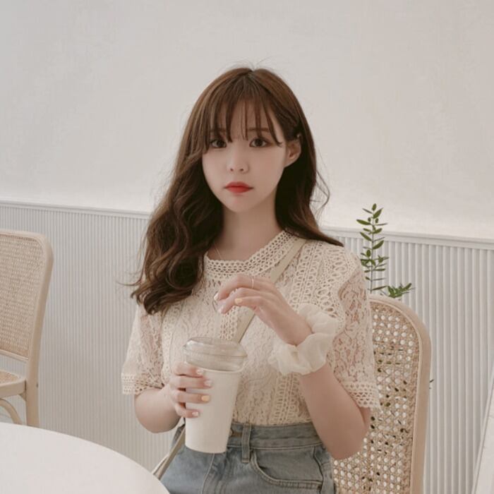 【tops】韓国系スウィート洋気レースINS風Tシャツ