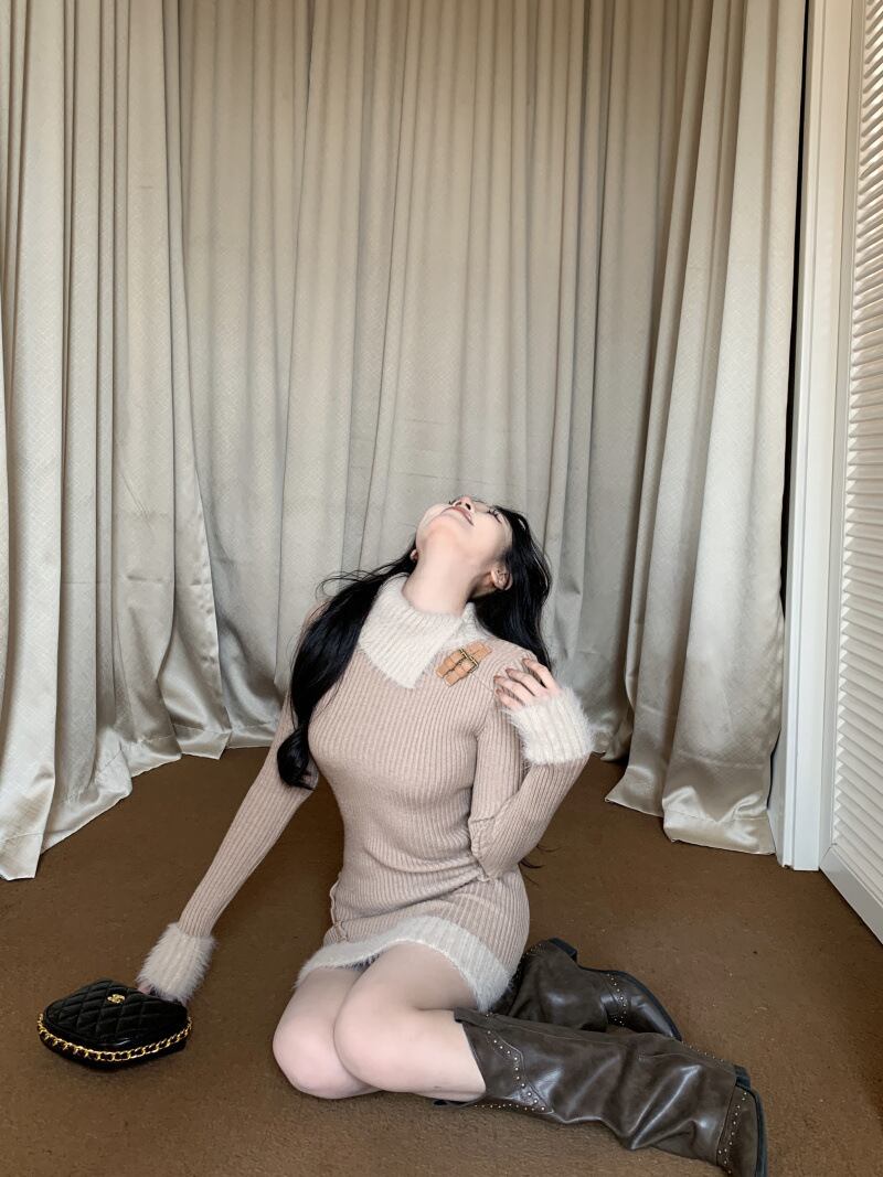 【dress】タイトニットワンピース G19329