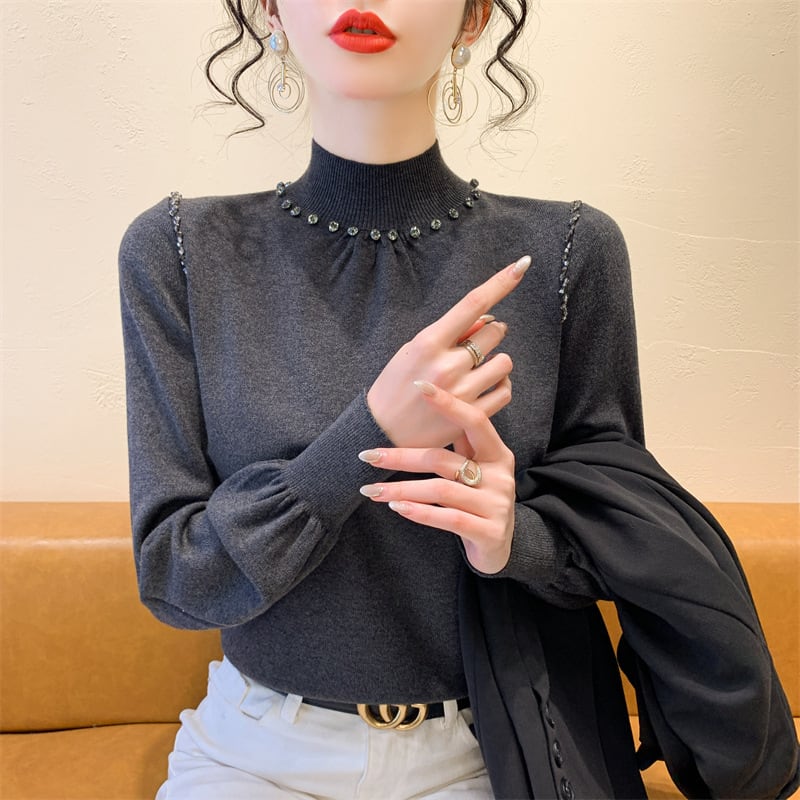 【tops】ビジューニットトップス　M27840