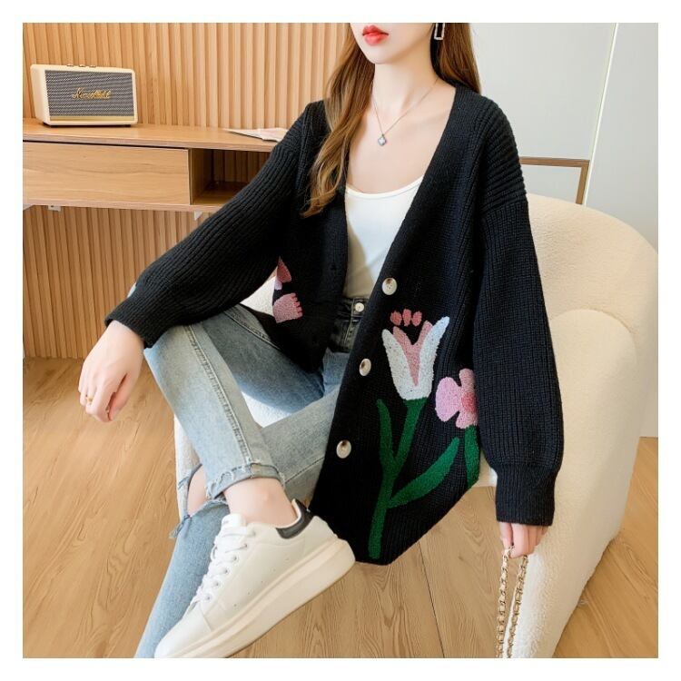 【outer】Vネックニットカーデ　M18404