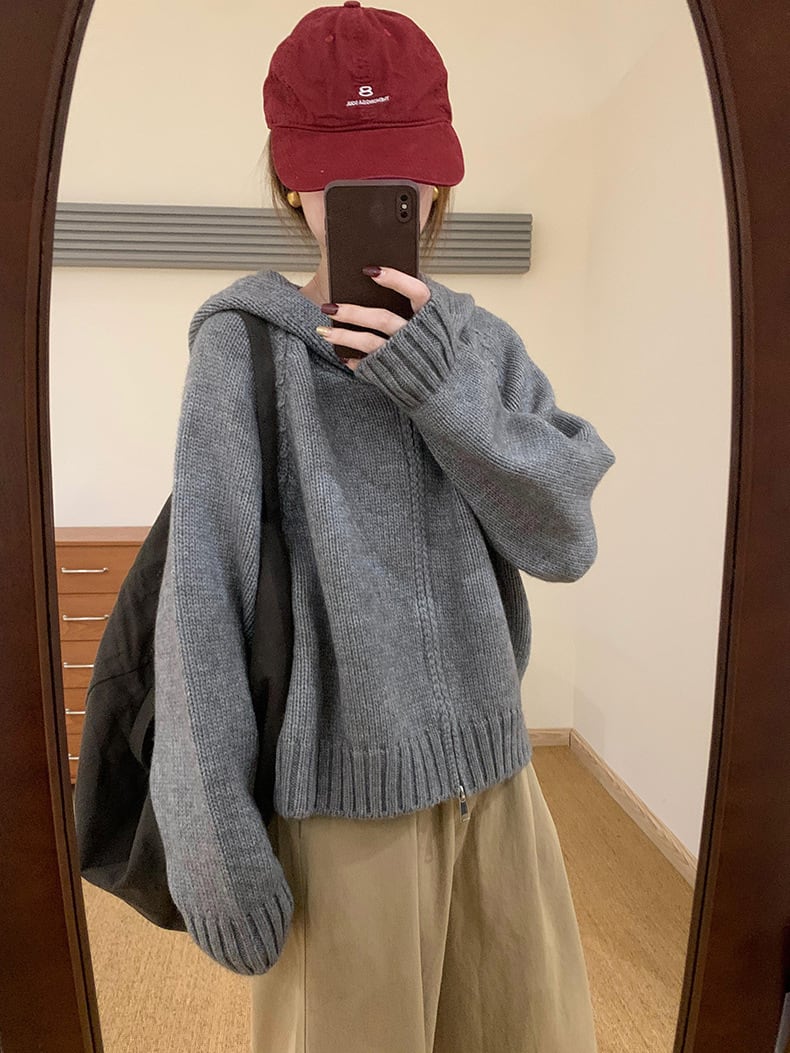 【outer】ファスナーニットカーデ　M27078