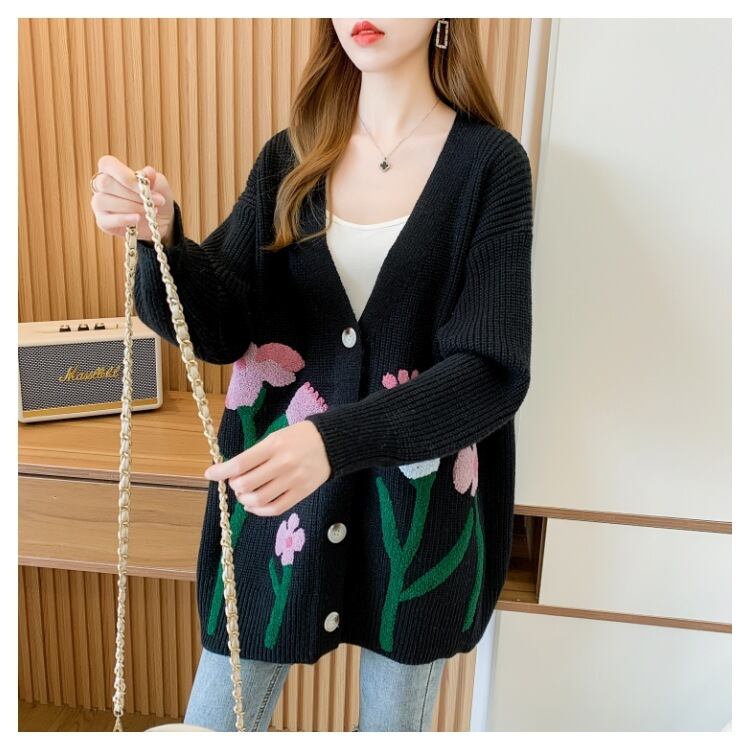 【outer】Vネックニットカーデ　M18404