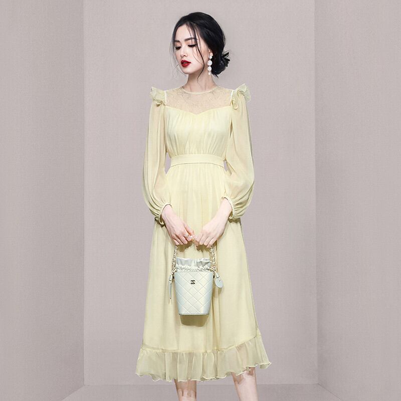 【dress】フリルパフスリーブワンピース　M29945