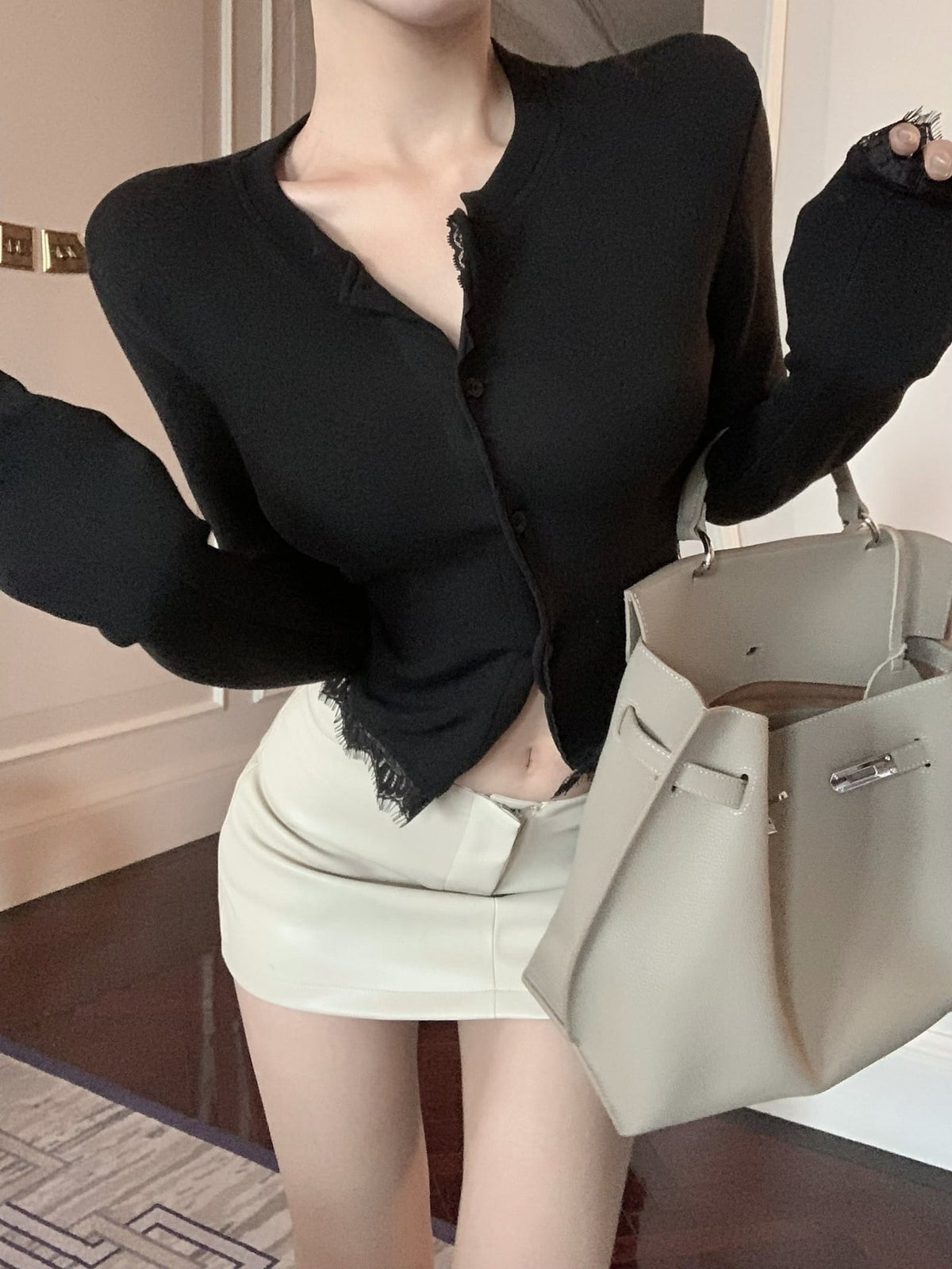 【tops】レース切り替えトップス　M27926