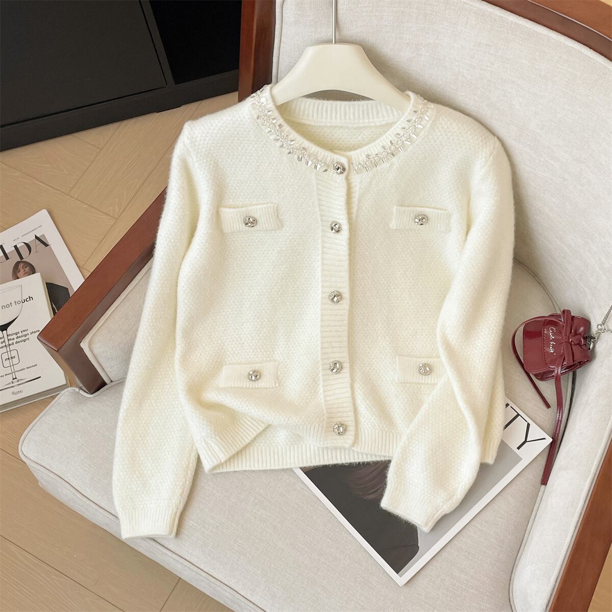 【outer】スパンコールニットカーデ　M29216