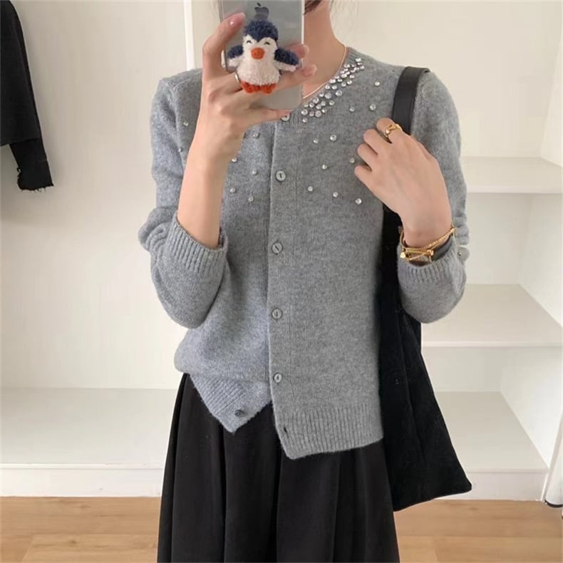 【outer】ビジューニットカーデ　M25776