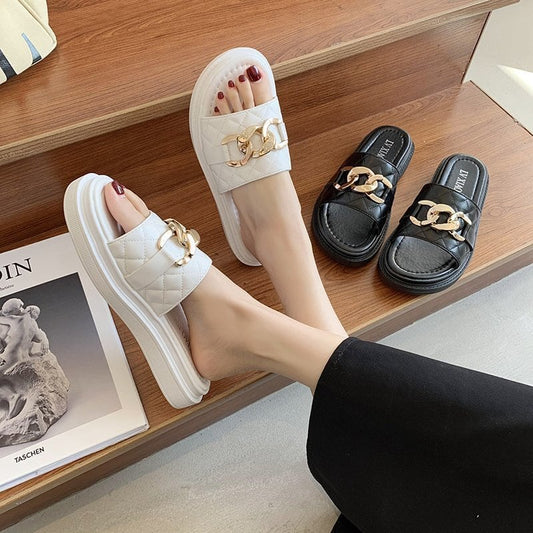 【shoes】絶対流行2色INS風超人気履きやすいキレー目韓国ファションサンダルスリッパF2367