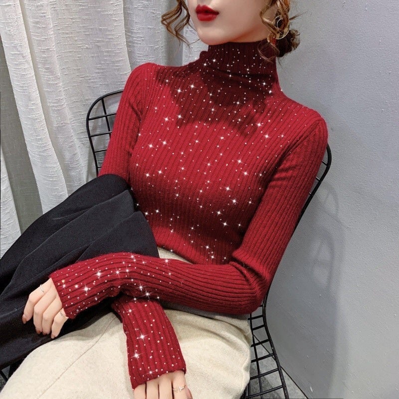 【tops】厚手ハイネックニットセーターG17973