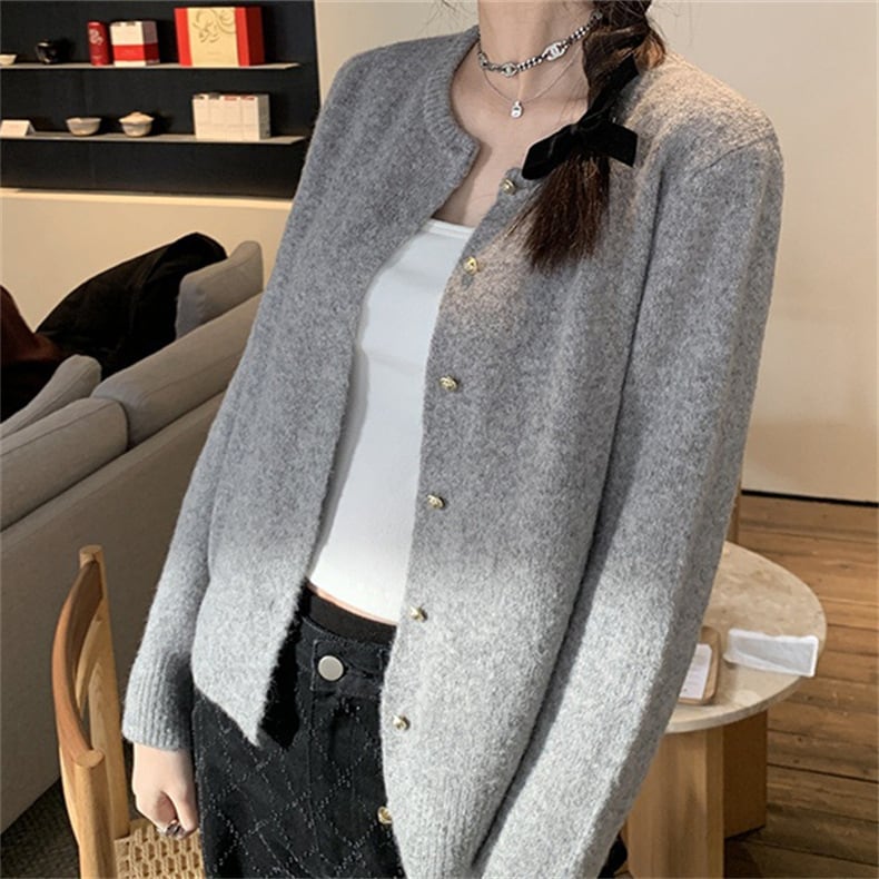 【outer】クルーネックニットカーデ　M25950