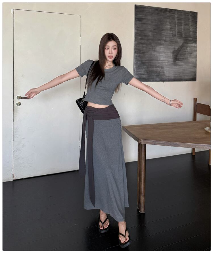 【set】Tシャツ×切り替えスカートセット　M30174