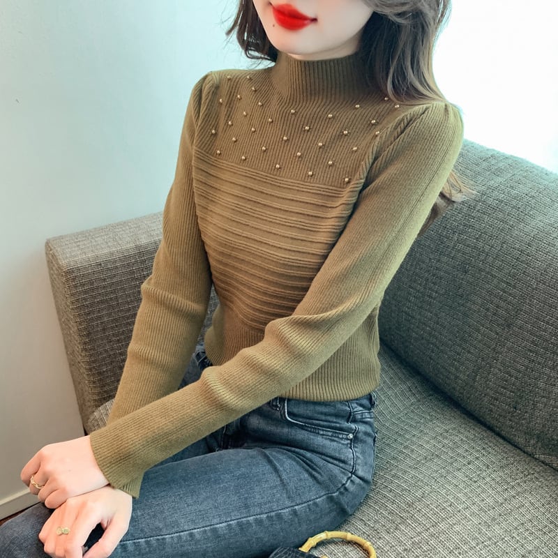 【tops】パールニットトップス　M27553
