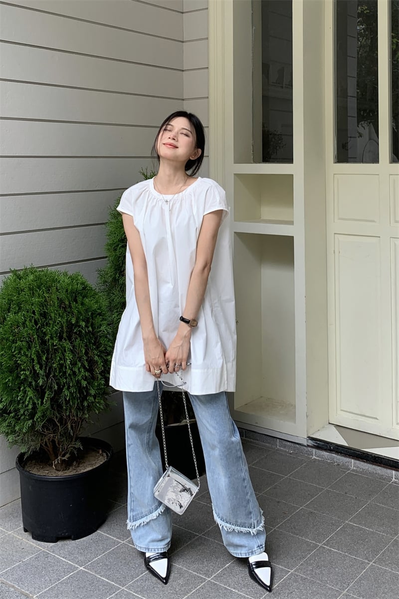【tops】ノースリーブシャツトップス　M25114