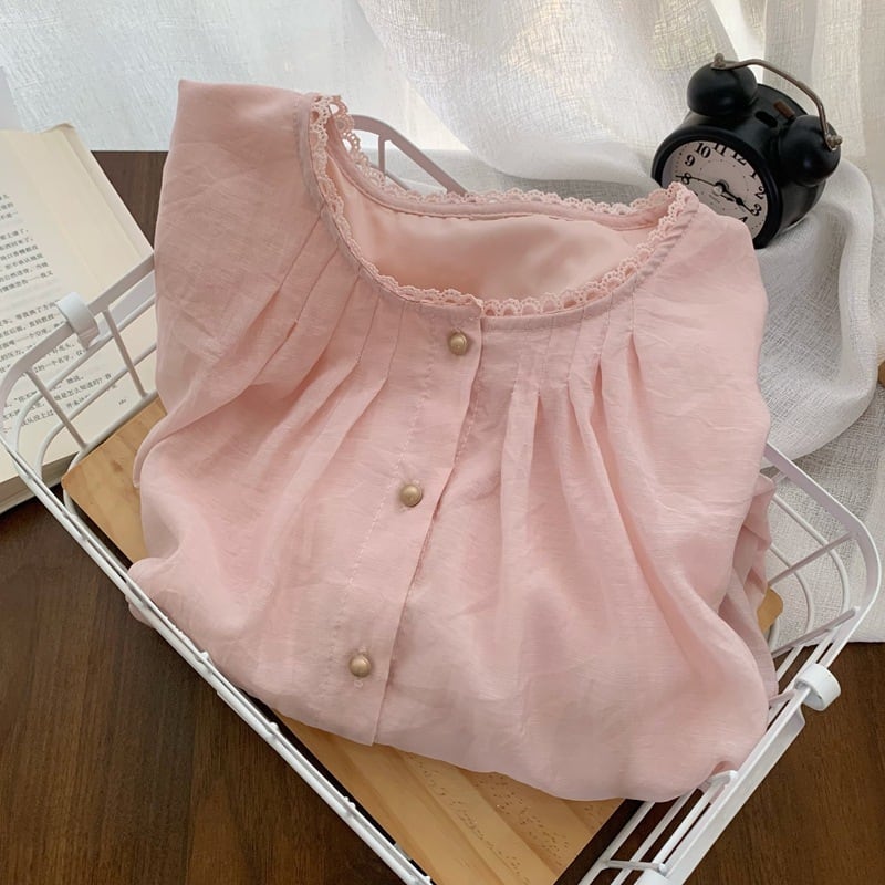 【tops】クルーネックシャツトップス　M29462