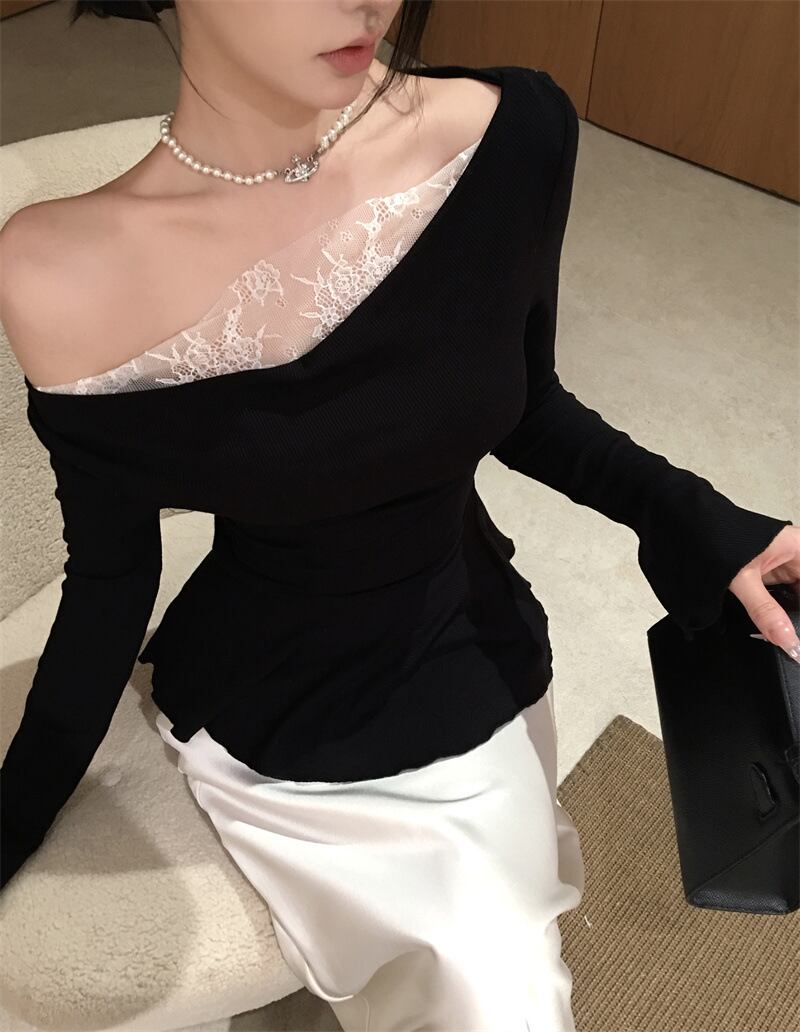 【tops】レースドッキングフリルトップス　M28869
