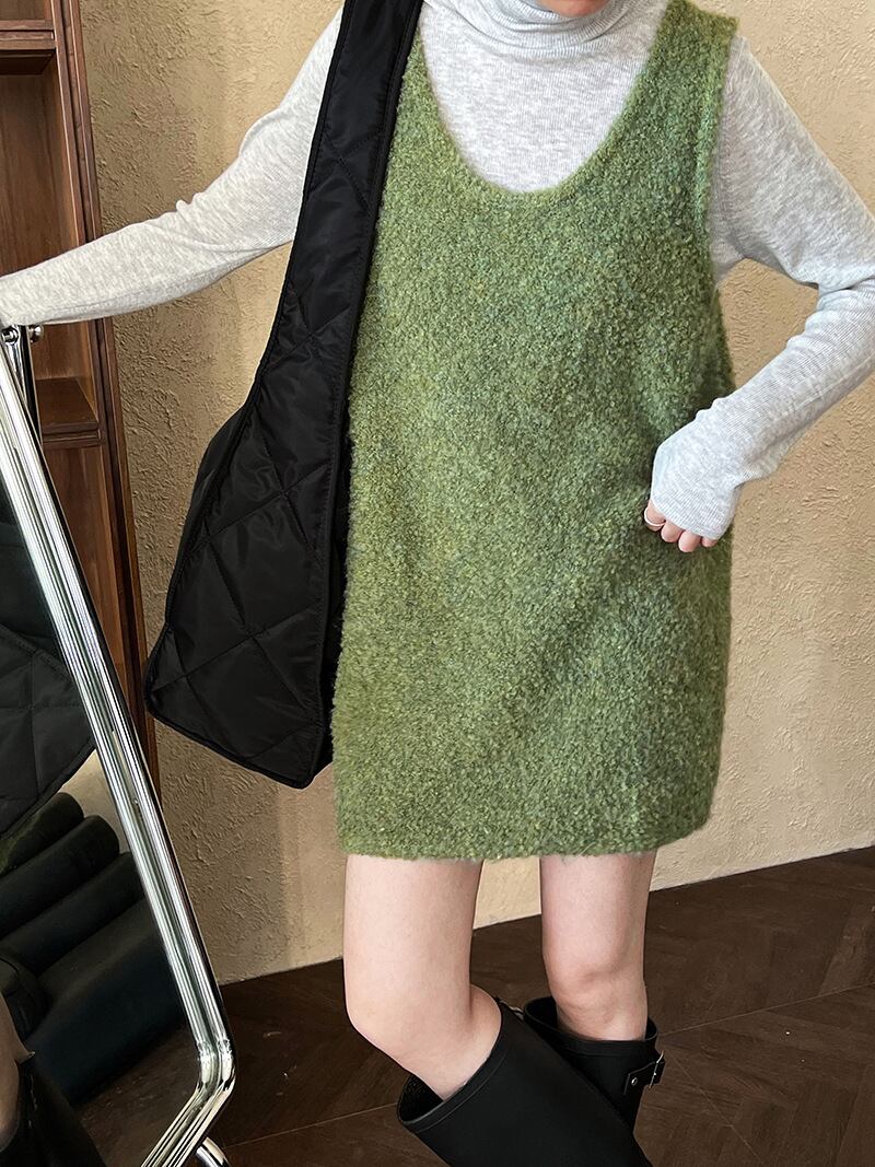 【dress】ノースリーブボアワンピース　N2888