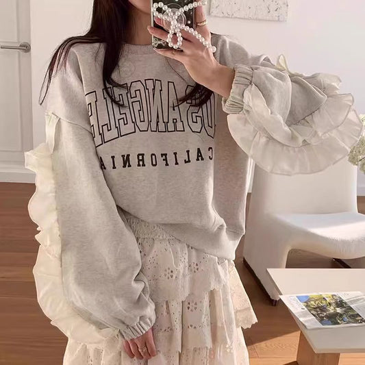 【tops】ギャザー長袖パーカーG22930