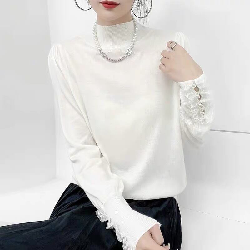 【tops】2wayレースドッキングニットトップス　M19189