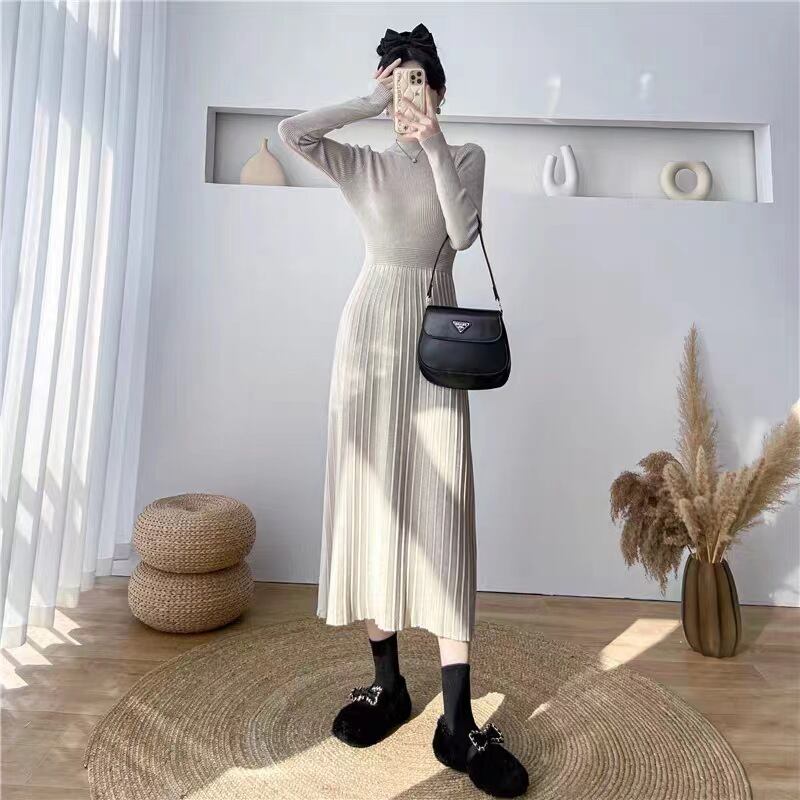 【dress】無地ニットワンピース　M18485