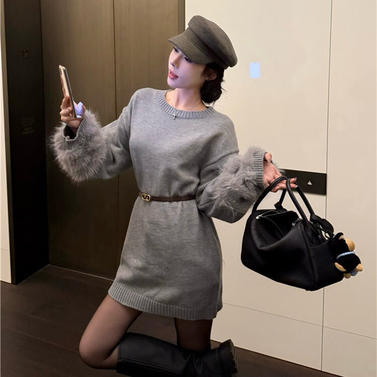 【dress】ファーニットワンピース　M28430