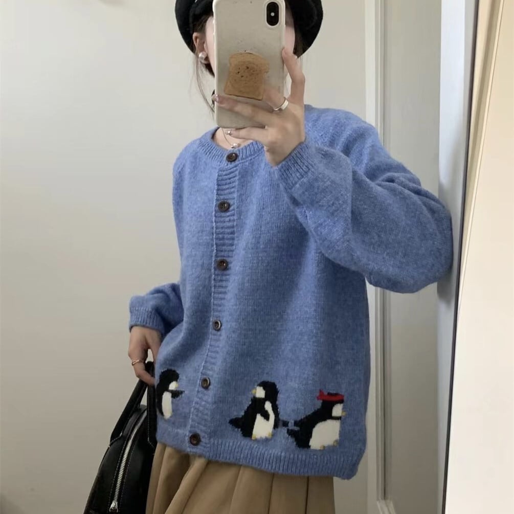 【outer】ジャカードニットカーデ　M26329