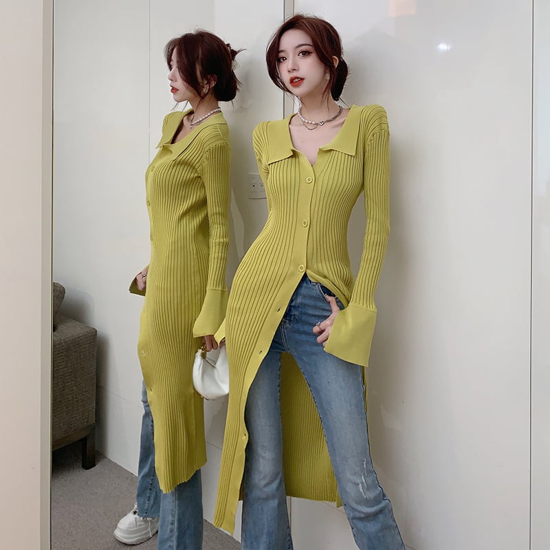 【dress】ボタンデザインニットワンピース　M28240