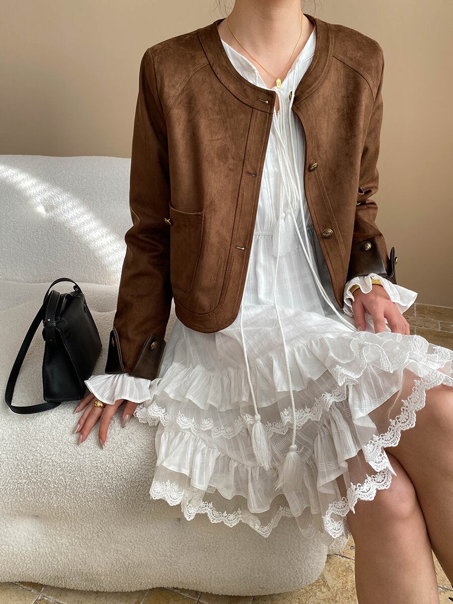 【dress】レースドッキングティアードワンピース　N2973