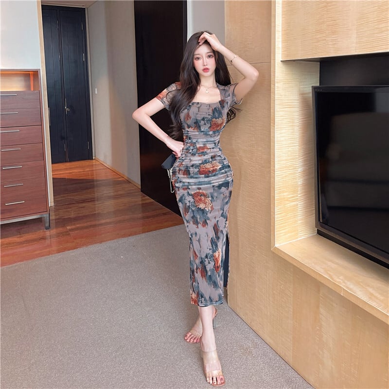 【dress】プリントワンピース　M25258