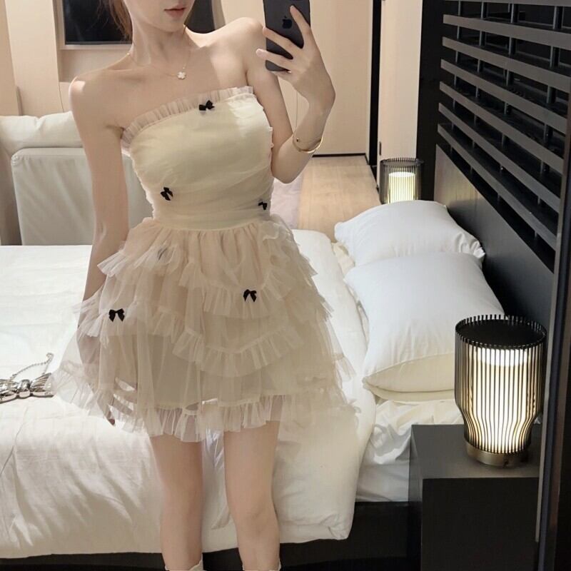 【dress】ベアトップチュールワンピース　M30151