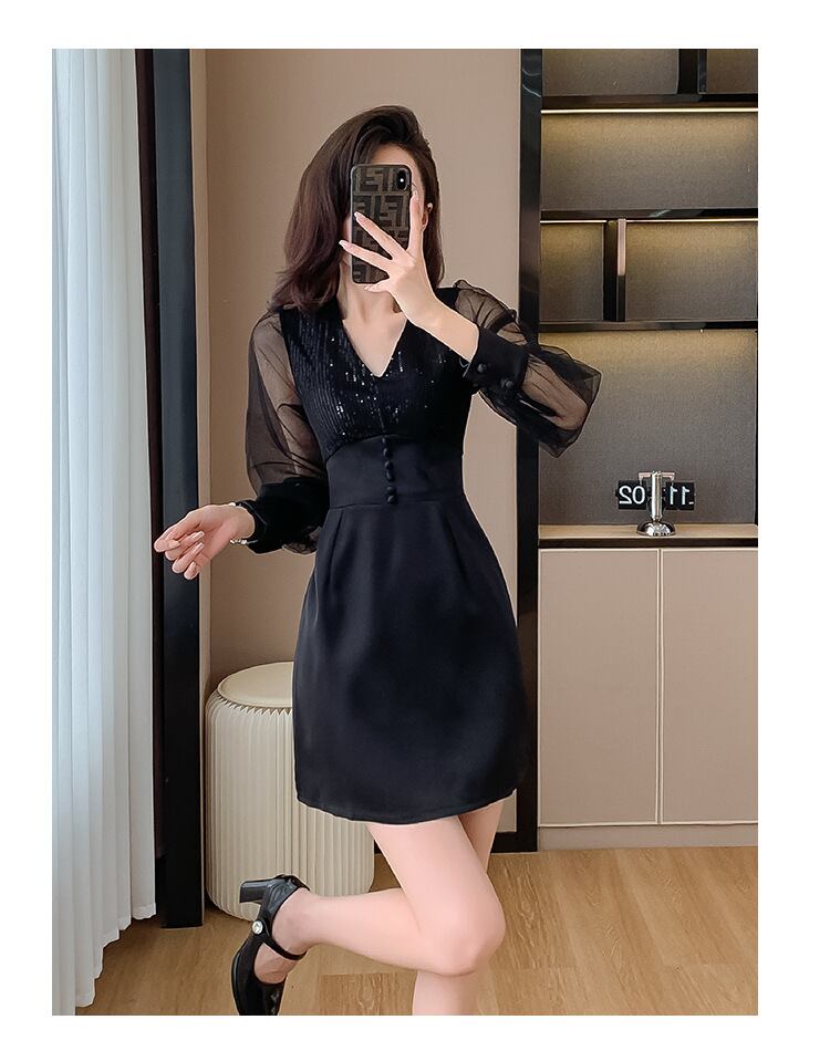 【dress】チュールドッキングワンピース　M18849