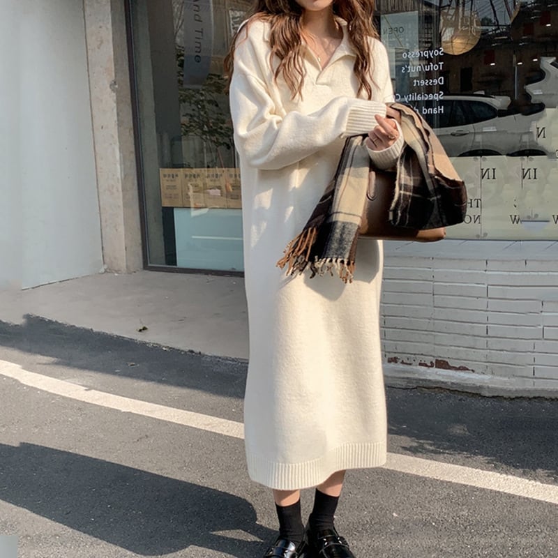 【dress】POLOネックワンピース　M19146