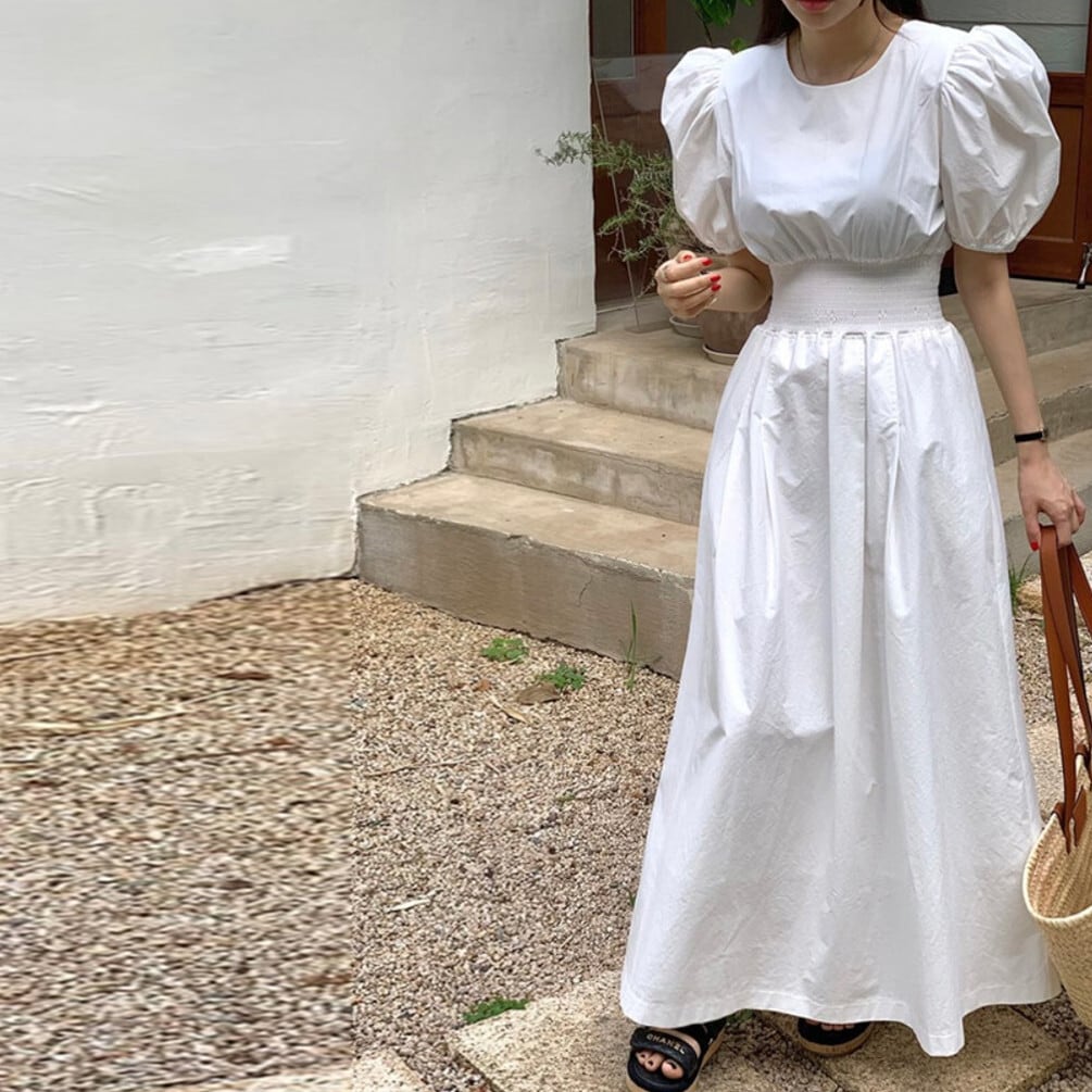 【dress】パフスリーブワンピース　M23882