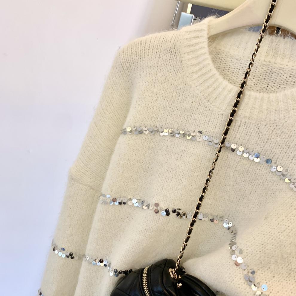 【tops】スパンコールニットセーター　M29252