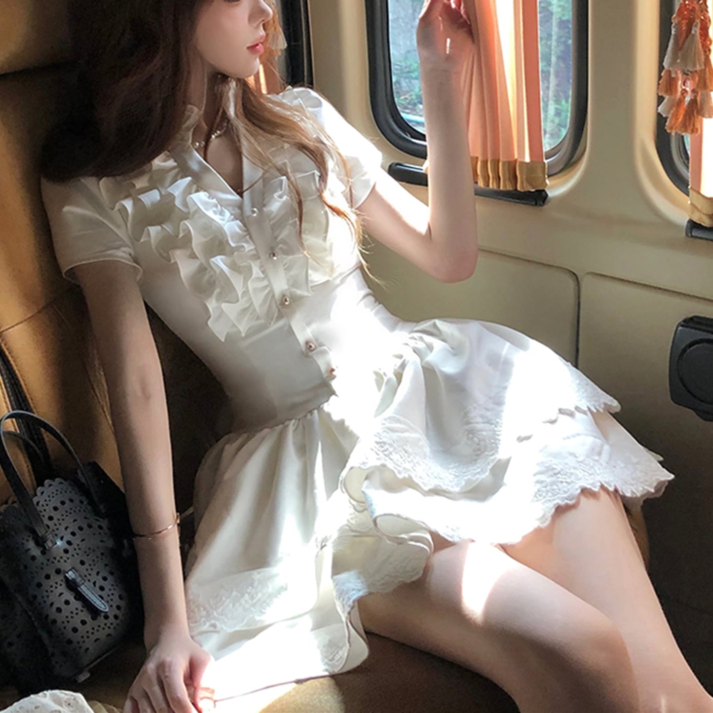 【dress】フリルミニワンピース　M30795
