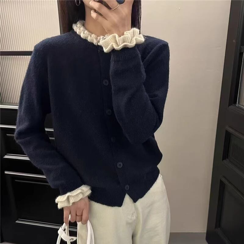 【outer】ギャザーフリルカーディガン Q6724