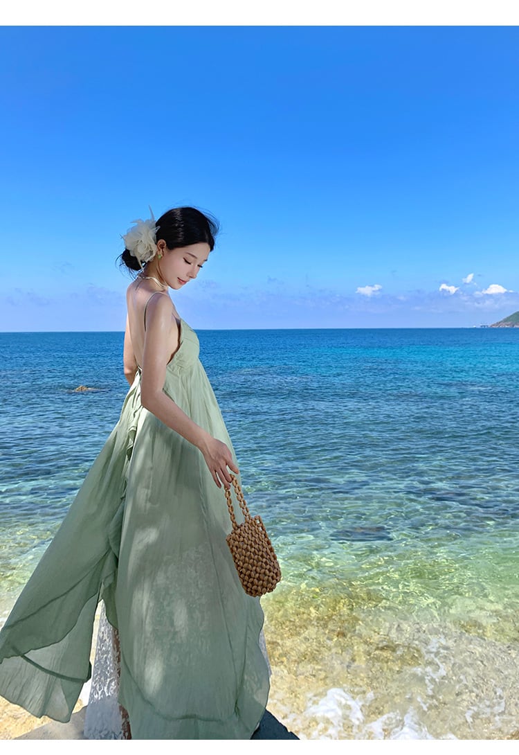 【dress】レース切り替えキャミワンピース　M25185