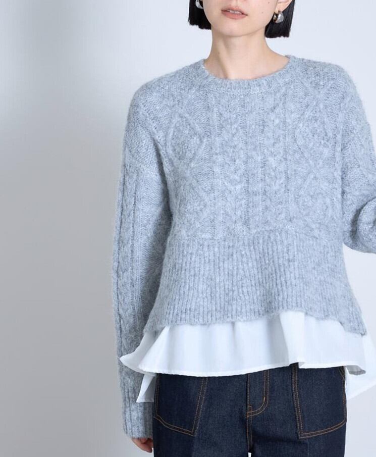 【tops】ドッキングニットセーター　M28784