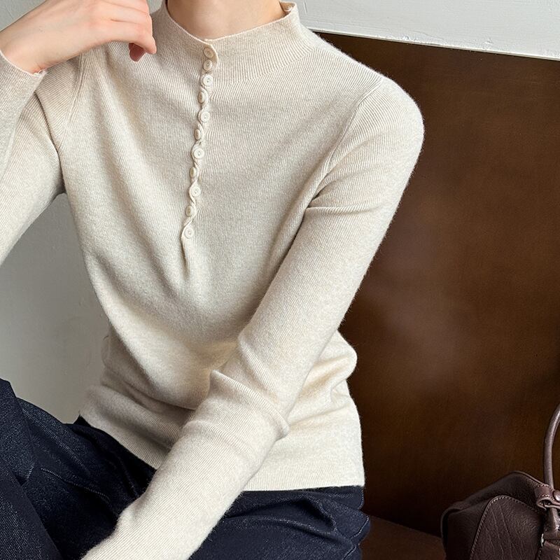 【tops】6色展開ニットトップス Q6971