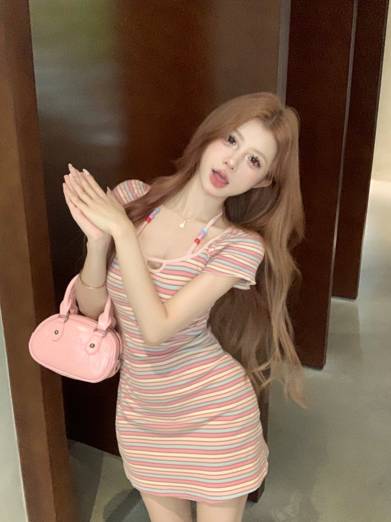 【dress】ストライプ柄ワンピース　M24241