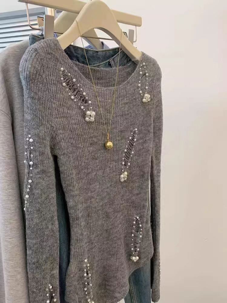 【tops】パールニットセーター　M29309